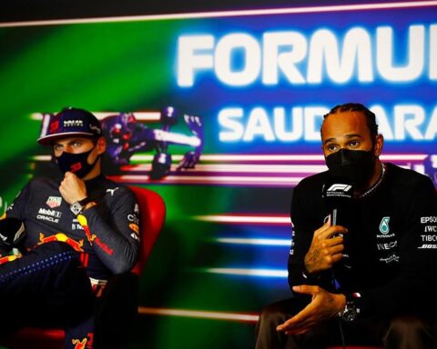 Lewis Hamilton and Max Verstappen ahead of 2021 season finale in Abu Dhabi.v1